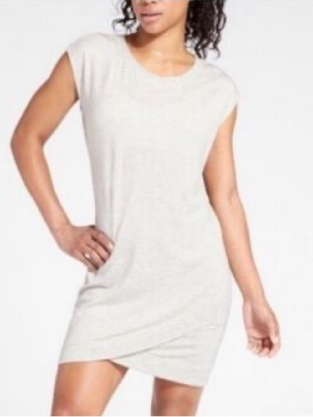 NWT Athleta Short Sleeve Criss Cross Dress Gray XL Soft Lounge Athleisure